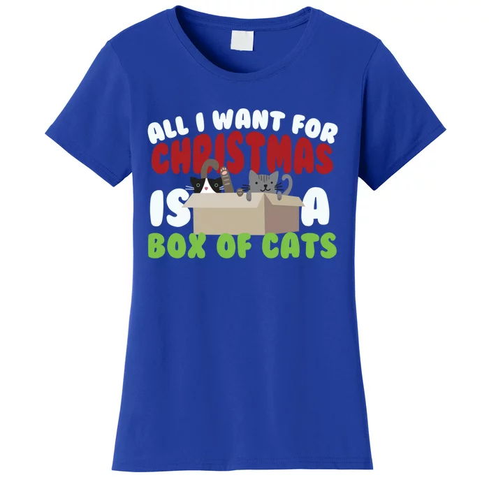 All I Want For Christmas Is A Box Of Cats Gift Women's T-Shirt