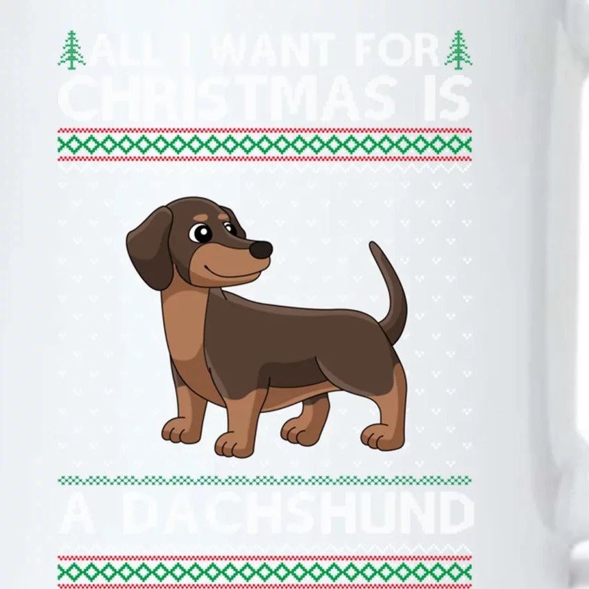 All I Want For Christmas Is A Dachshund Dog Ugly Xmas Gift Black Color Changing Mug