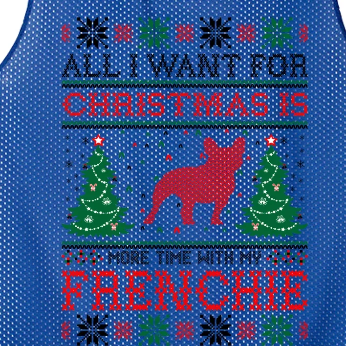 All I Want For Christmas More Time With Frenchie Gift Mesh Reversible Basketball Jersey Tank