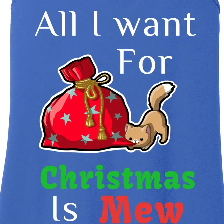 All I Want For Christmas Is Cat Mew Kitty Santa Design Gift Ladies Essential Tank