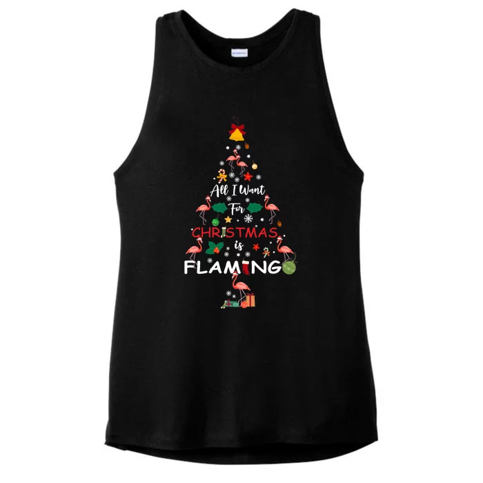 All I Want For Christmas Is Flamingo Funny Flamingo Lovers Gift Ladies Tri-Blend Wicking Tank