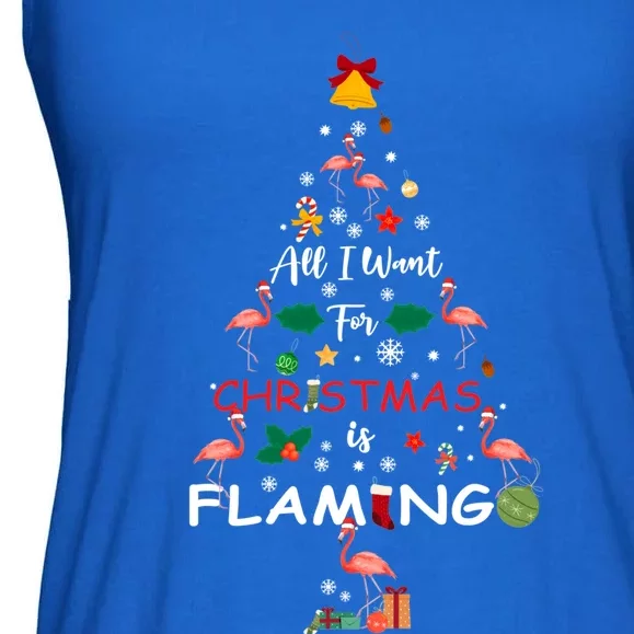 All I Want For Christmas Is Flamingo Funny Flamingo Lovers Gift Ladies Essential Flowy Tank