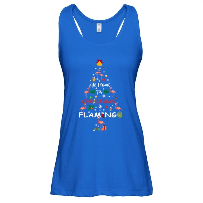 All I Want For Christmas Is Flamingo Funny Flamingo Lovers Gift Ladies Essential Flowy Tank