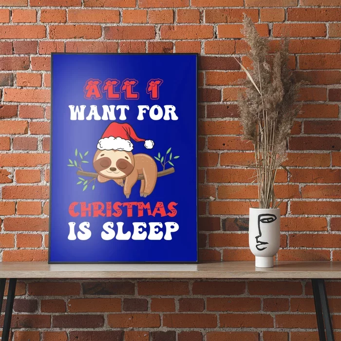 All I Want For Christmas Is Sleep Funny Quote Cool Gift Poster