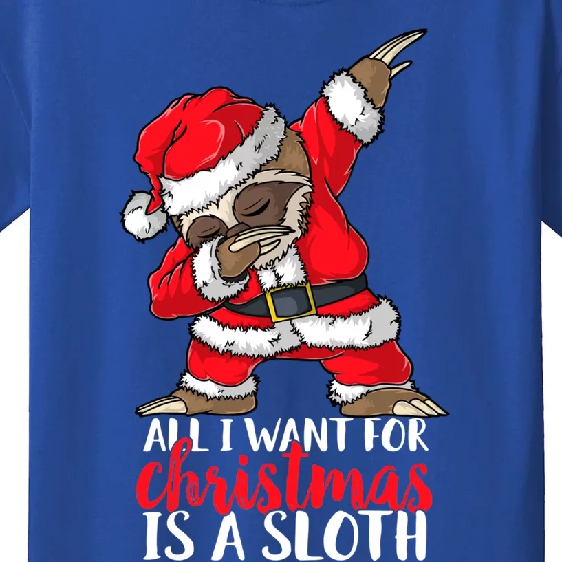 All I Want For Christmas Sloth Merry Slothmas Pajama Funny Gift Kids T-Shirt