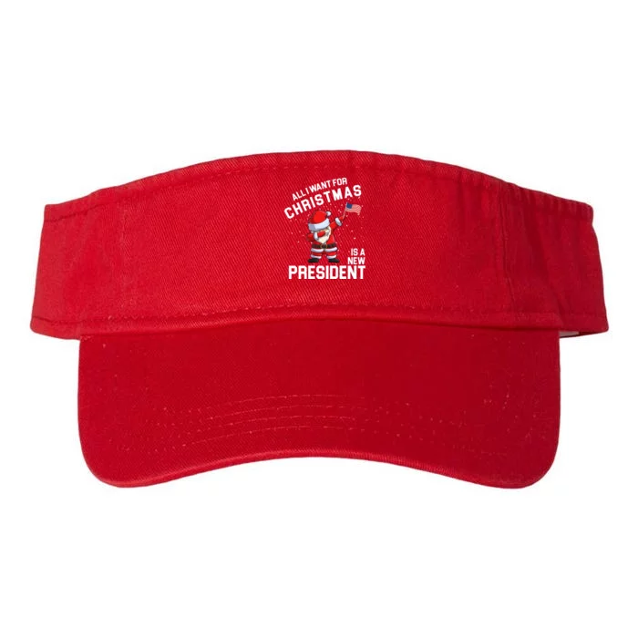 All I Want For Christmas Is A New President Valucap Bio-Washed Visor