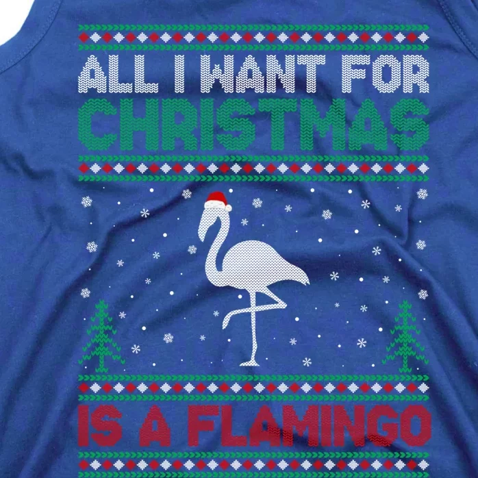 All I Want For Xmas Is A Flamingo Ugly Christmas Sweater Great Gift Tank Top