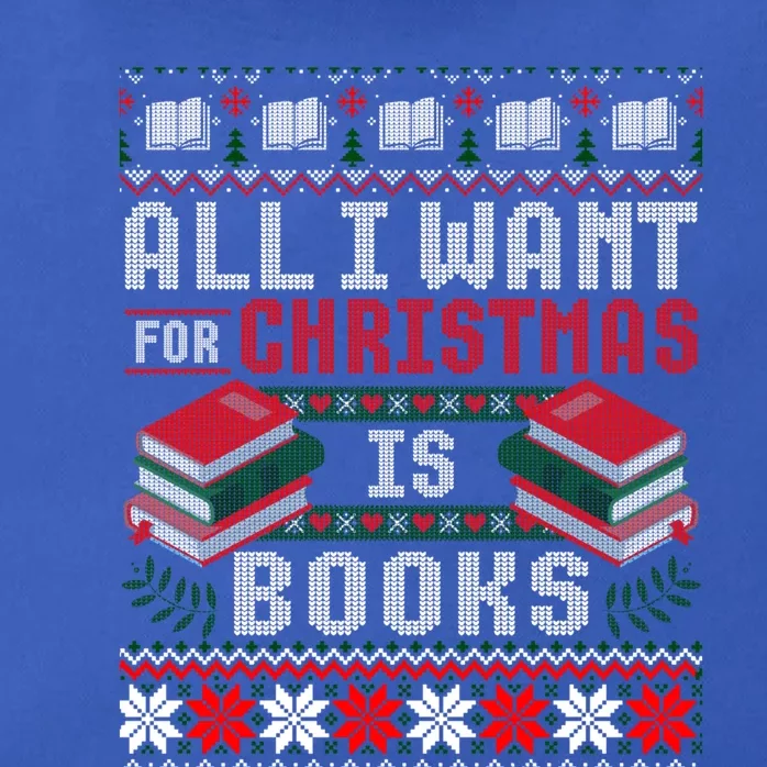 All I Want For Christmas Is Books Ugly Christmas Sweater Gift Zip Tote Bag