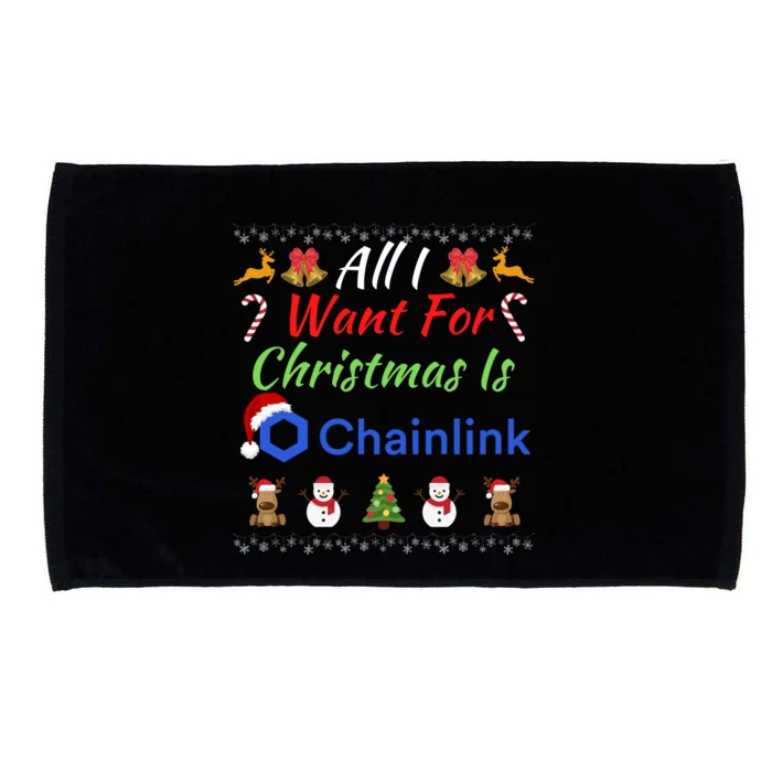 All I Want For Christmas Is Chainlink ChainLink Crypto Merch Funny Chainlink Microfiber Hand Towel