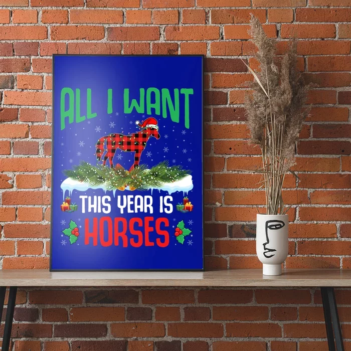 All I Want This Year Is Horses Wearing Santa Hat Christmas Funny Gift Poster