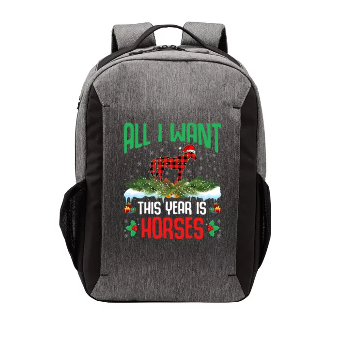 All I Want This Year Is Horses Wearing Santa Hat Christmas Funny Gift Vector Backpack