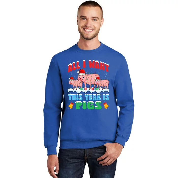 All I Want This Year Is Pig Wearing Christmas Hat Funny Gift Sweatshirt