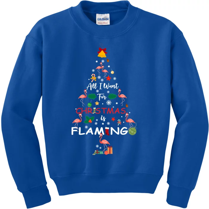 All I Want For Christmas Is Flamingo Funny Flamingo Lovers Gift Kids Sweatshirt