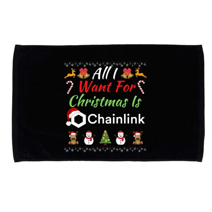 All I Want For Christmas Is Chainlink Funny Chainlink ChainLink Crypto Merch Microfiber Hand Towel