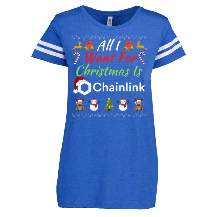 All I Want For Christmas Is Chainlink Funny Chainlink ChainLink Crypto Merch Enza Ladies Jersey Football T-Shirt