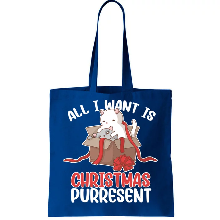 All I Want Is Christmas Purresent Kitten Cat Christmas Gift Tote Bag