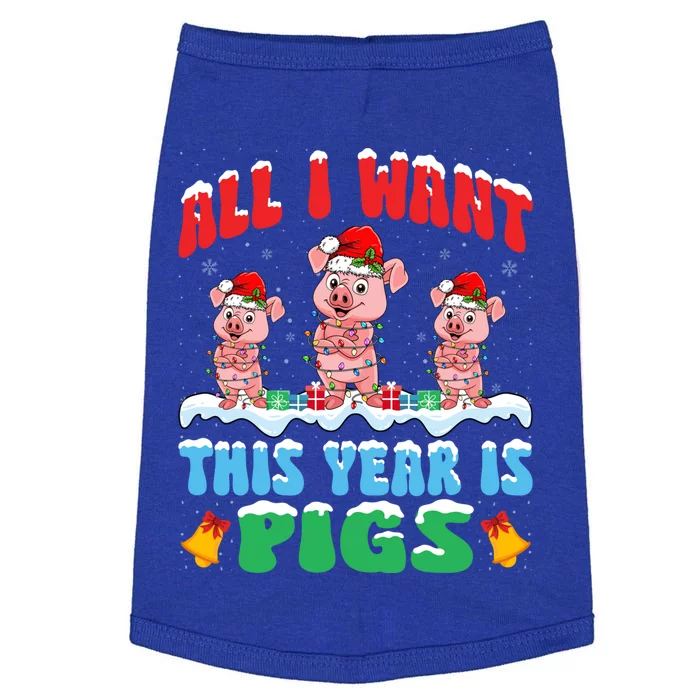 All I Want This Year Is Pigs Wearing Christmas Hat Gift Doggie Tank