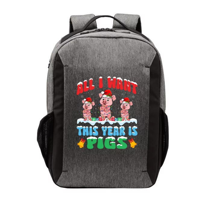 All I Want This Year Is Pigs Wearing Christmas Hat Gift Vector Backpack