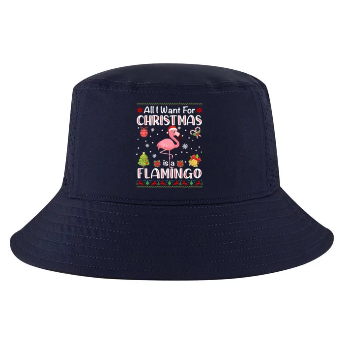 All I Want For Christmas Is A Flamingo Funny Xmas Holiday Funny Gift Cool Comfort Performance Bucket Hat