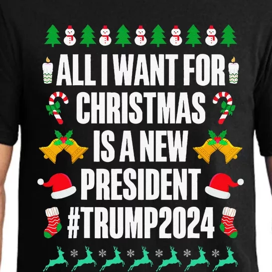 All I Want For Christmas Is A New President Trump 2024 Xmas Pajama Set