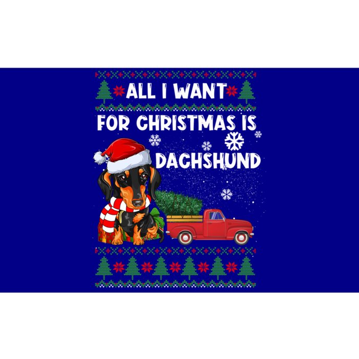 All I Want For Christmas Is Dachshund Ugly Christmas Sweater Gift Bumper Sticker