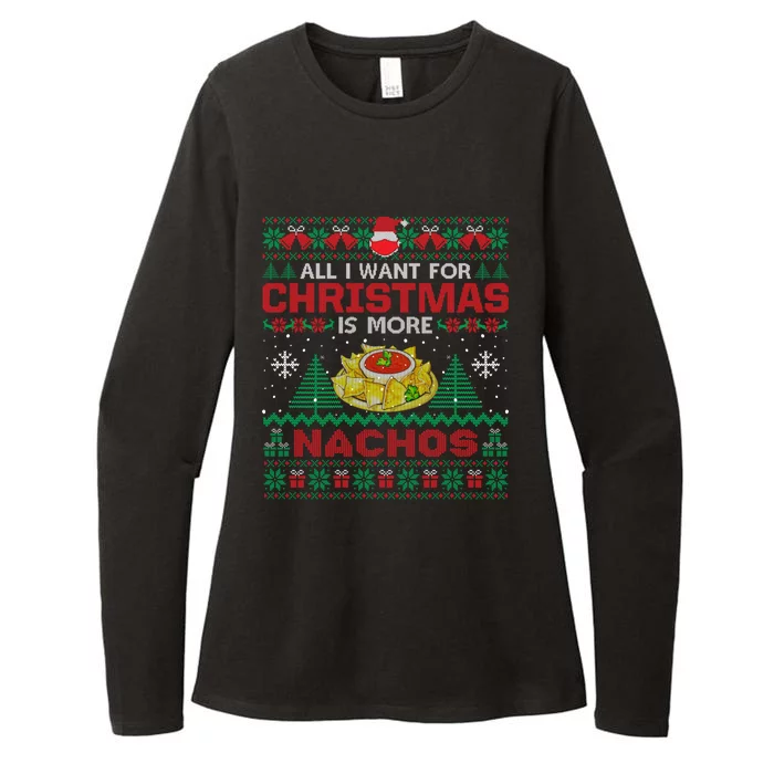 All I Want Is Nachos Christmas Pajama Mexican Food Party Womens CVC Long Sleeve Shirt