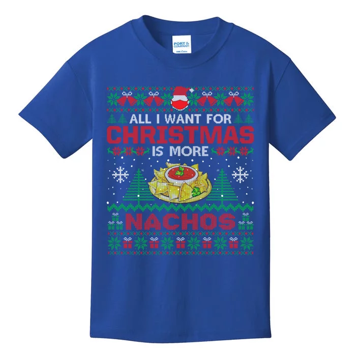 All I Want Is Nachos Christmas Pajama Mexican Food Party Kids T-Shirt