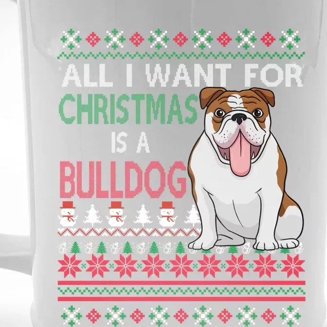 All I Want For Christmas Is A Bulldog Gift Front & Back Beer Stein