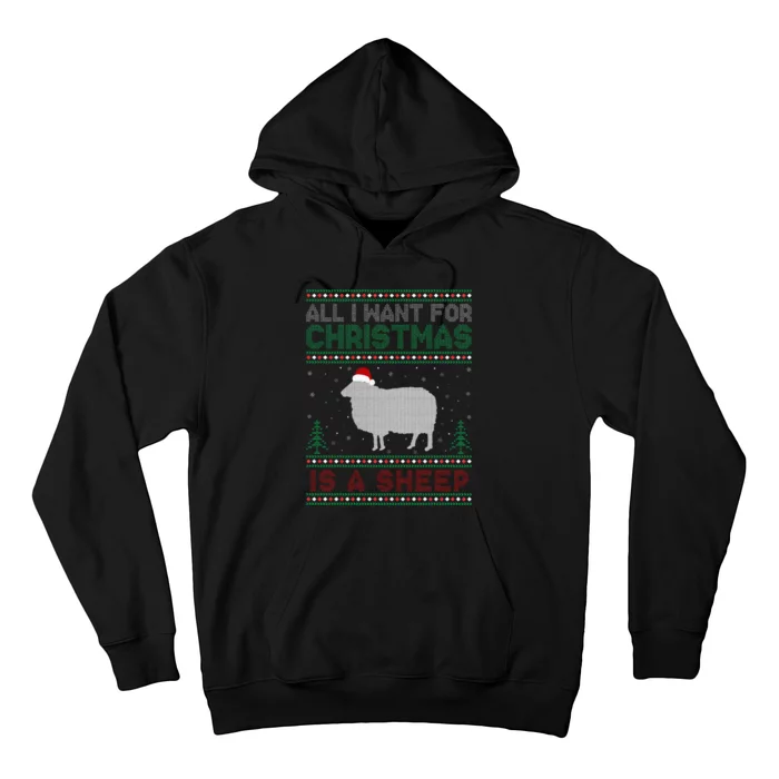 All I Want for Xmas is a Sheep Ugly Christmas Sweater Hoodie