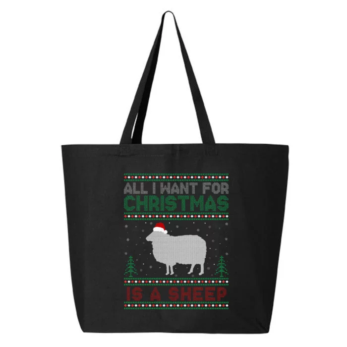 All I Want for Xmas is a Sheep Ugly Christmas Sweater 25L Jumbo Tote