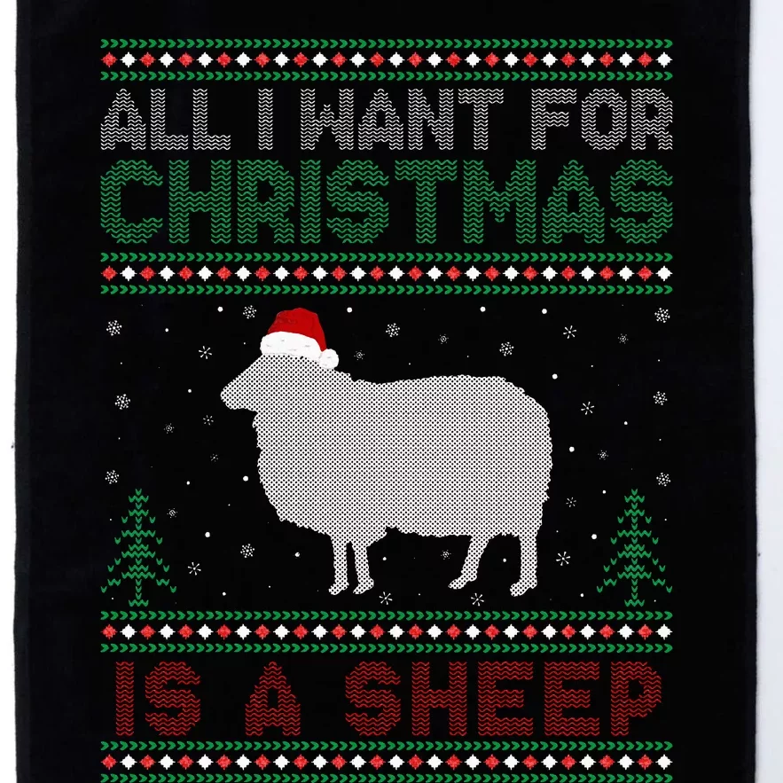 All I Want for Xmas is a Sheep Ugly Christmas Sweater Platinum Collection Golf Towel