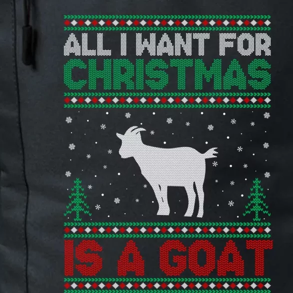 All I Want For Xmas Is A Goat Ugly Christmas Sweater Cool Gift Daily Commute Backpack