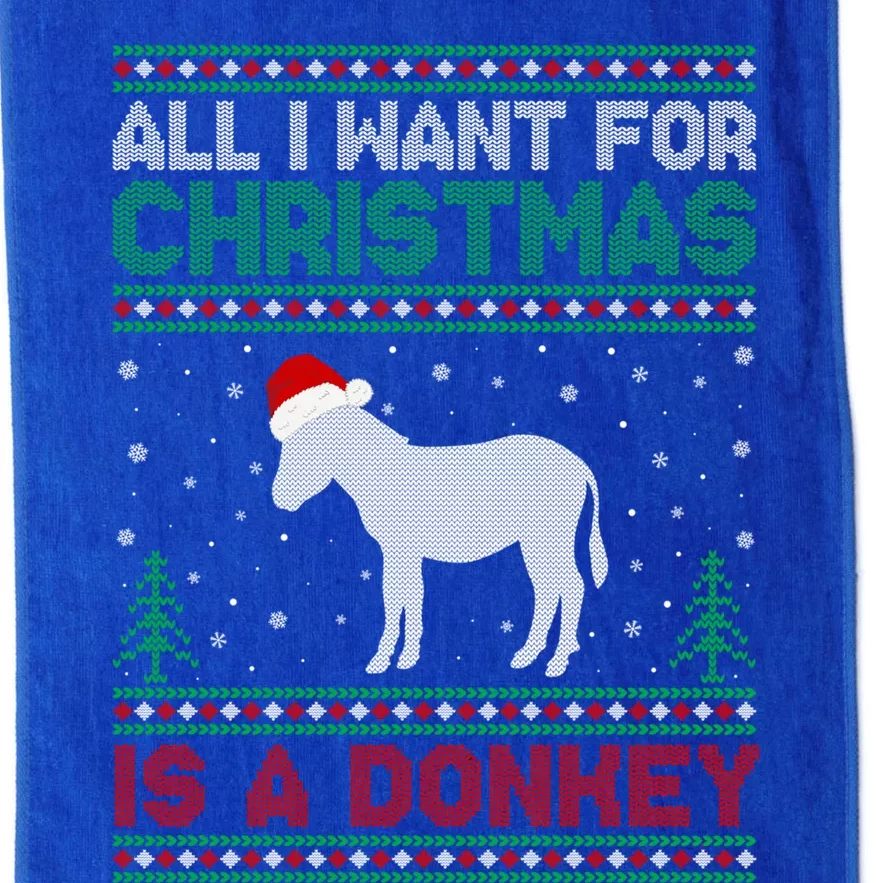 All I Want For Xmas Is A Donkey Ugly Christmas Sweater Gift Platinum Collection Golf Towel