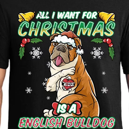 All I Want For Christmas Is A English Bulldog Santa Claus Cute Gift Pajama Set