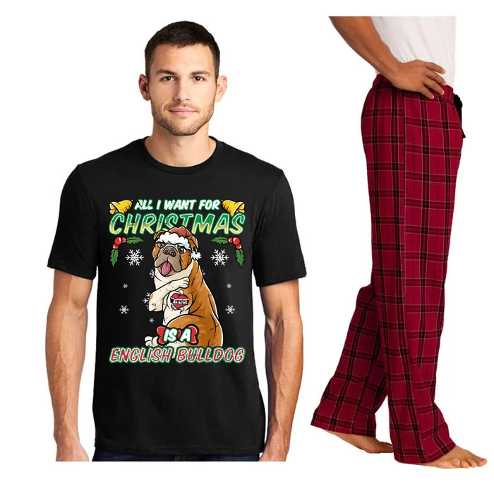 All I Want For Christmas Is A English Bulldog Santa Claus Cute Gift Pajama Set