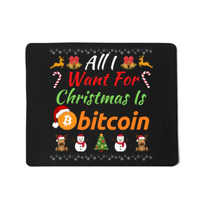 All I Want For Christmas Is Bitcoin, Funny Retirement Plan, Bitcoin Crypto Mousepad