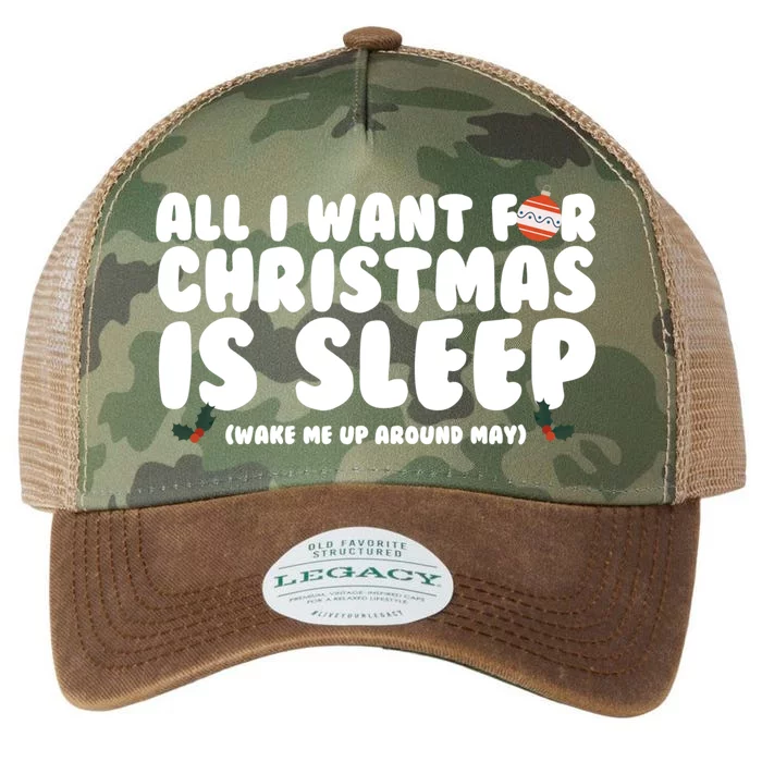 All I Want For Christmas Is Sleep Funny Xmas Cute Gift Legacy Tie Dye Trucker Hat