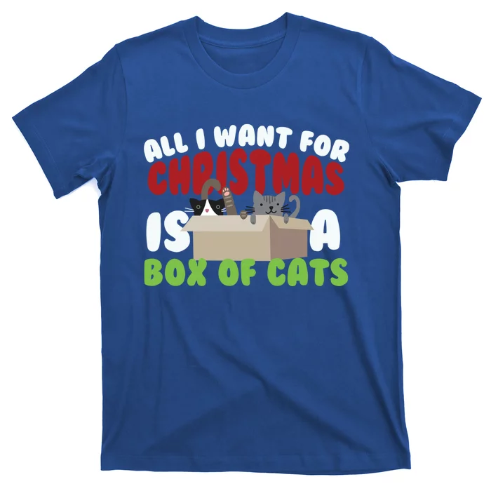 All I Want For Christmas Is A Box Of Cats Gift T-Shirt