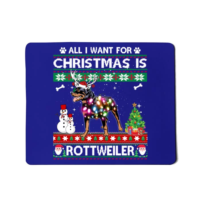 All I Want For Christmas Is Rottweiler Dog Xmas Funny Gift Mousepad