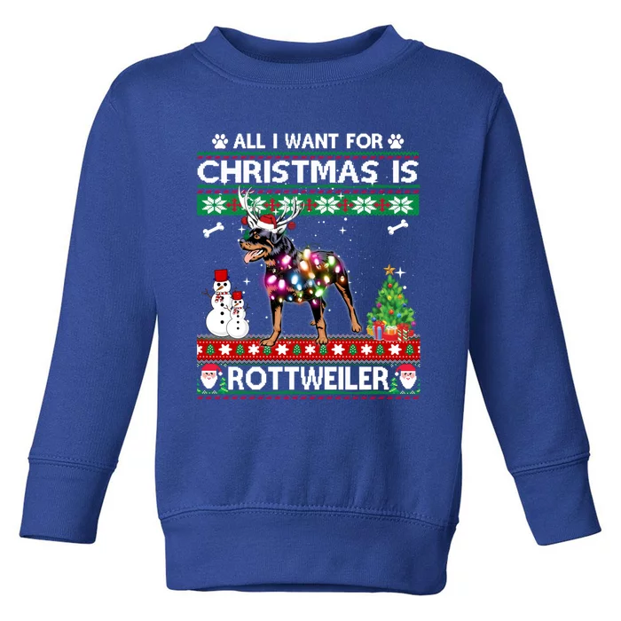 All I Want For Christmas Is Rottweiler Dog Xmas Funny Gift Toddler Sweatshirt