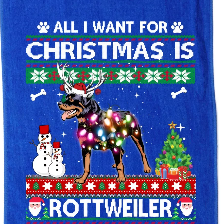 All I Want For Christmas Is Rottweiler Dog Xmas Funny Gift Platinum Collection Golf Towel