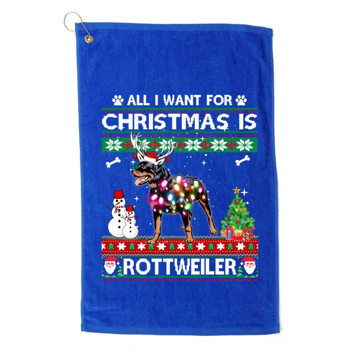 All I Want For Christmas Is Rottweiler Dog Xmas Funny Gift Platinum Collection Golf Towel