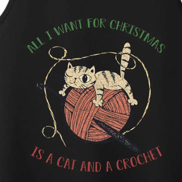 All I Want For Christmas Is A Cat And A Crochet Gift Performance Tank