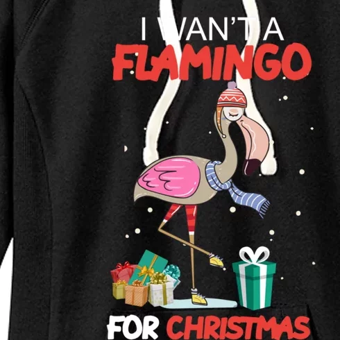 All I Want For Christmas Is A Flamingo Warm Weather Gift Meaningful Gift Women's Fleece Hoodie