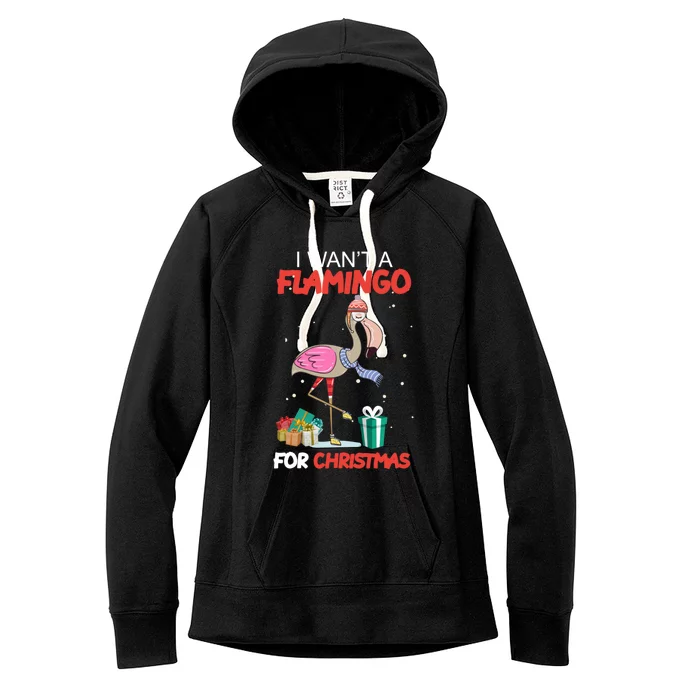 All I Want For Christmas Is A Flamingo Warm Weather Gift Meaningful Gift Women's Fleece Hoodie