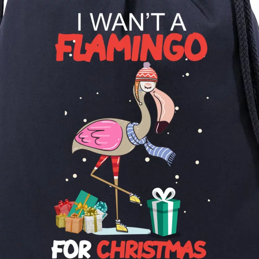 All I Want For Christmas Is A Flamingo Warm Weather Gift Meaningful Gift Drawstring Bag