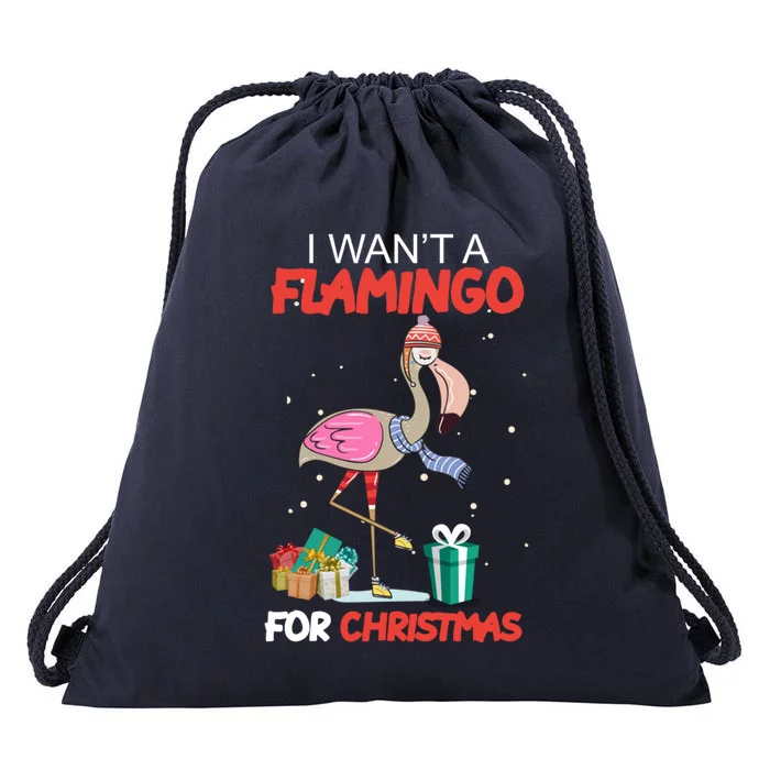 All I Want For Christmas Is A Flamingo Warm Weather Gift Meaningful Gift Drawstring Bag