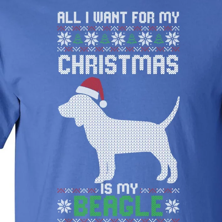 All I Want For My Christmas Poodle Cute Dog Ugly Xmas Pajama Gift Tall T-Shirt