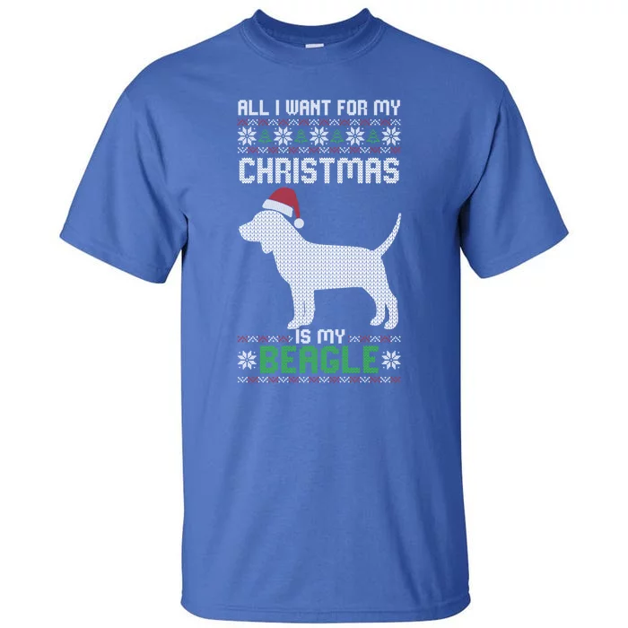 All I Want For My Christmas Poodle Cute Dog Ugly Xmas Pajama Gift Tall T-Shirt