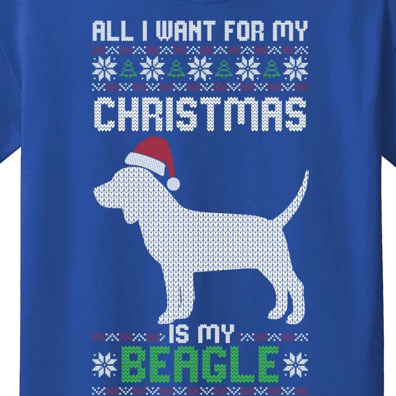 All I Want For My Christmas Poodle Cute Dog Ugly Xmas Pajama Gift Kids T-Shirt